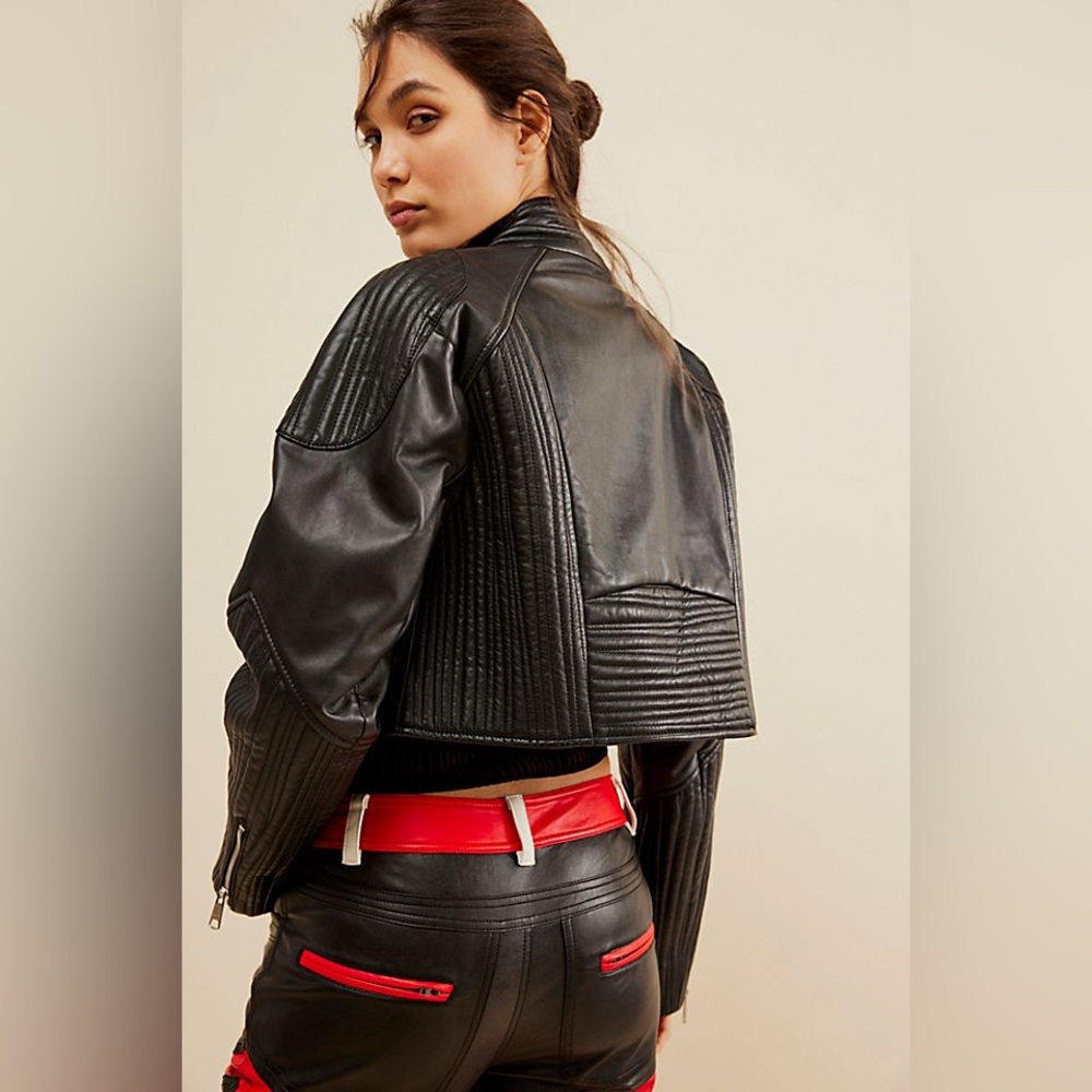Free People We The Free Trixie Mini Moto Jacket - Picture 5 of 13